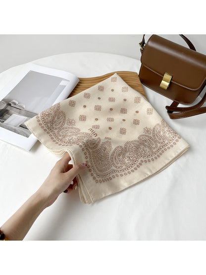 Scarvii - Paisley Border Print Square Scarf