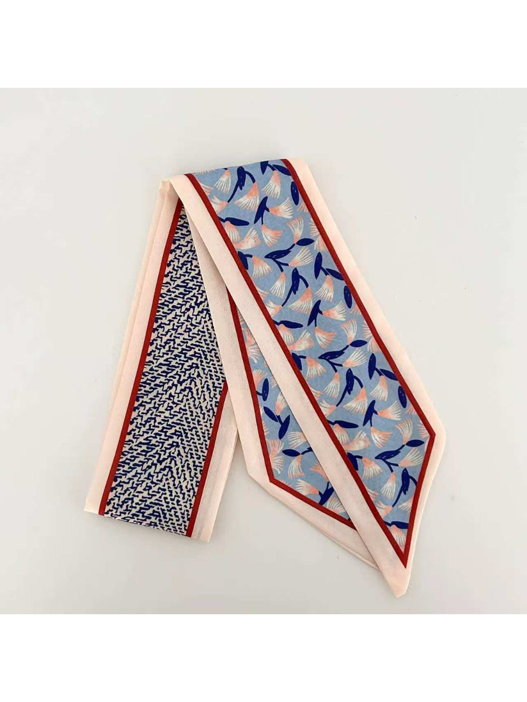 Scarvii Botanical Bird Print Skinny Scarf