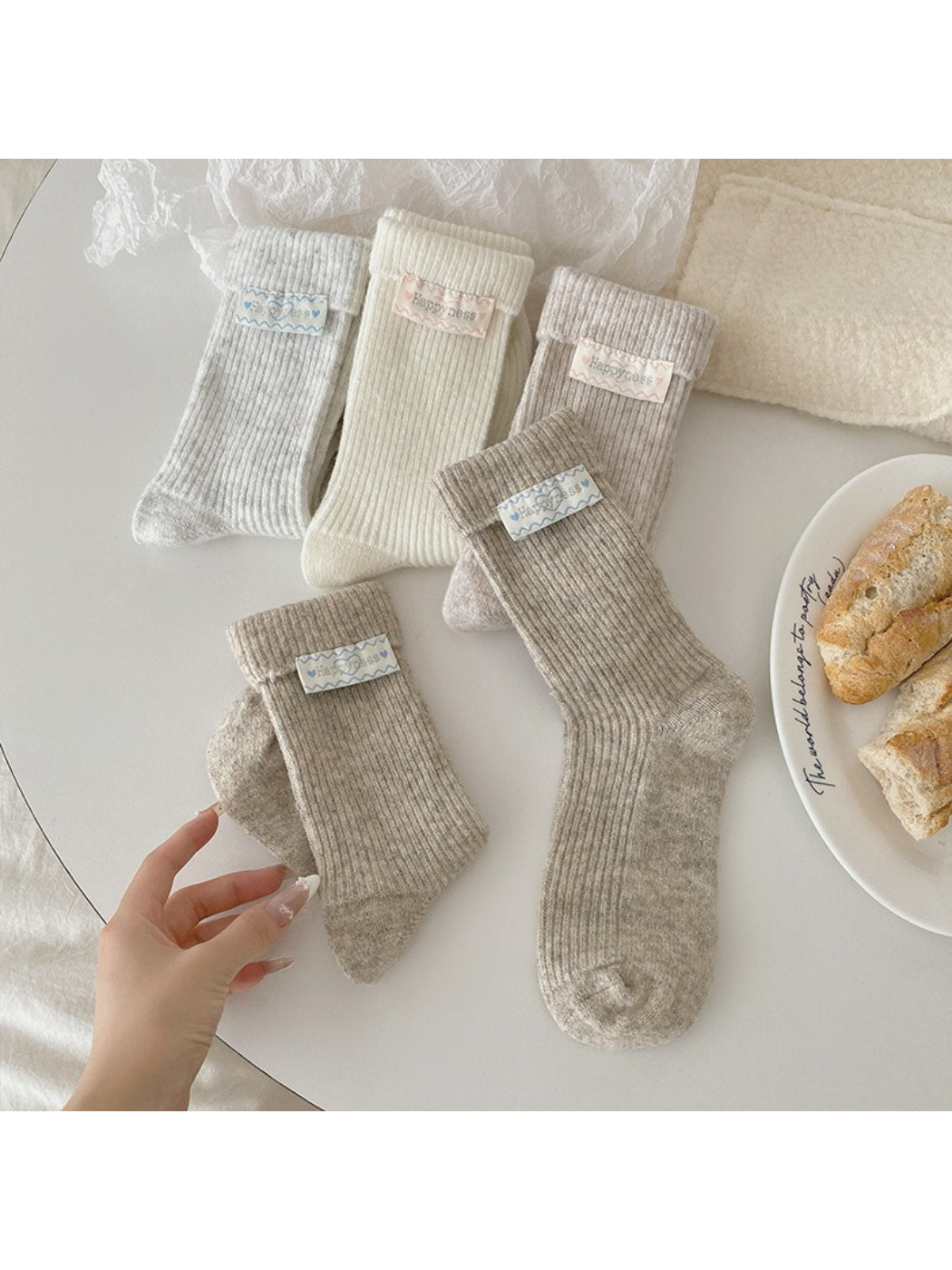 Rufia - Ribbed Knit Crew Socks