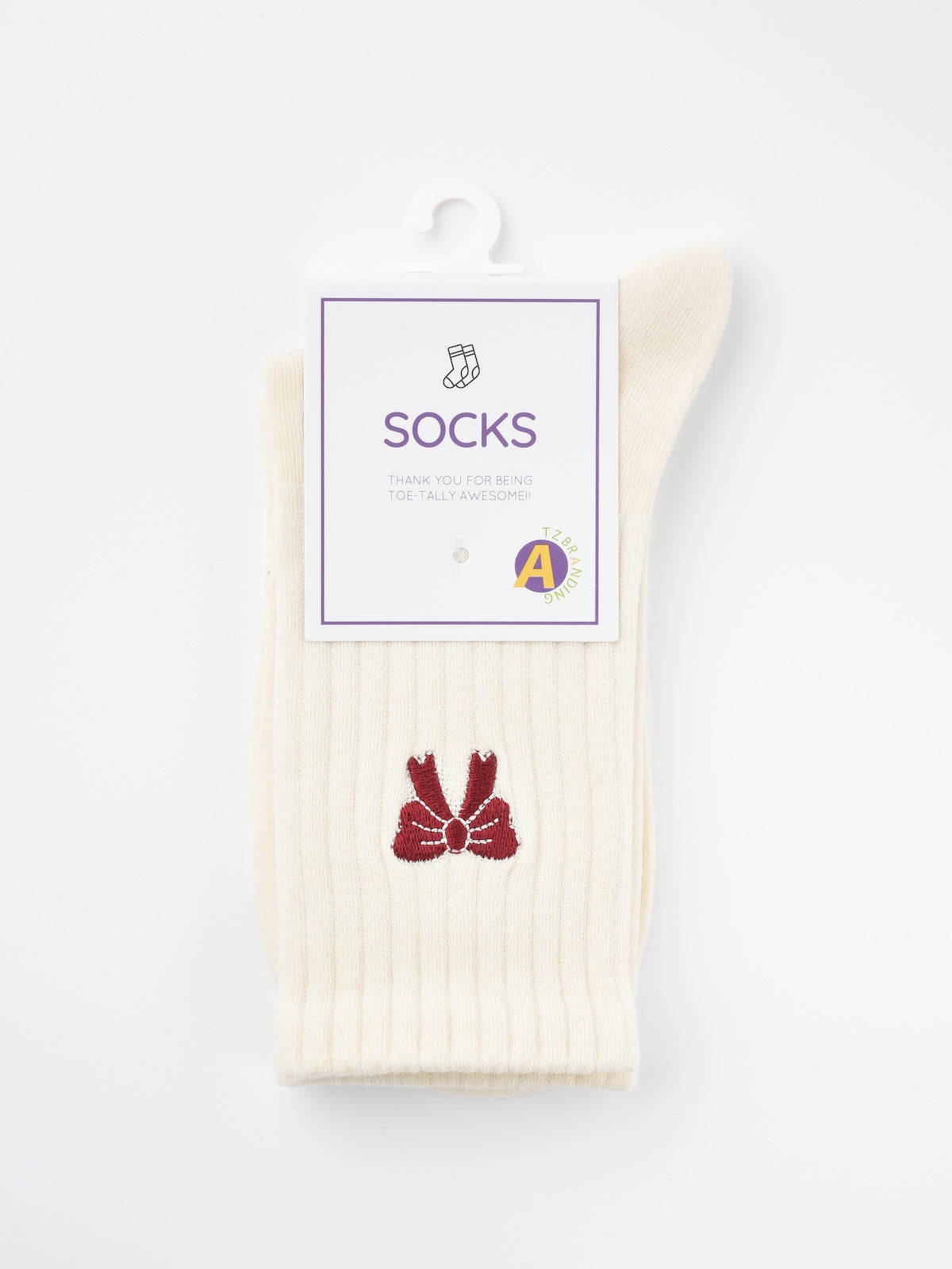 Rufia - Mid-Calf Socks with Bow & Stripe Pattern for Girls