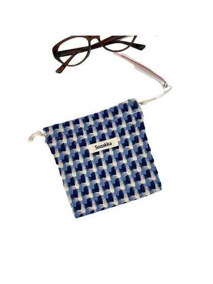 Cosbai - Checkerboard Drawstring Cosmetic Pouch