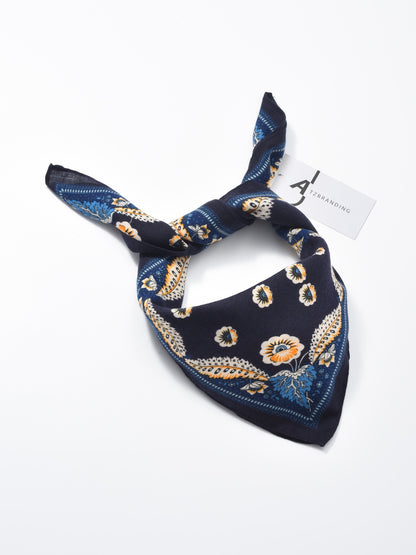 Scarvii - Retro Border Print Square Scarf