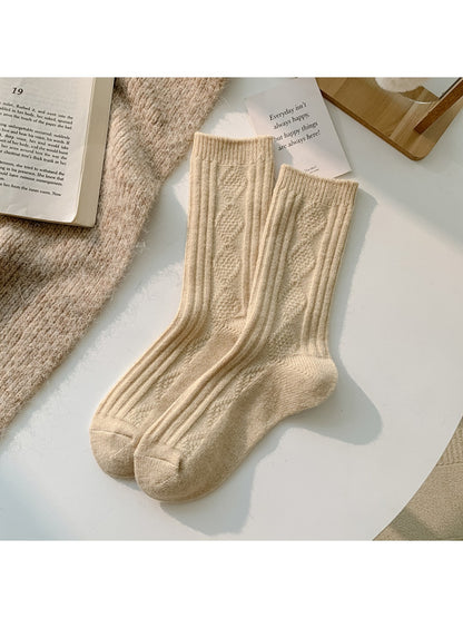 Rufia - Solid Color Mid-Calf Socks