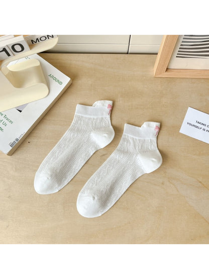 Rufia - Mini Bow Pattern Ribbed Ankle Socks product image 5