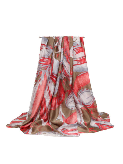 Scarvii - Retro Colorblock Print Summer Wrap Scarf