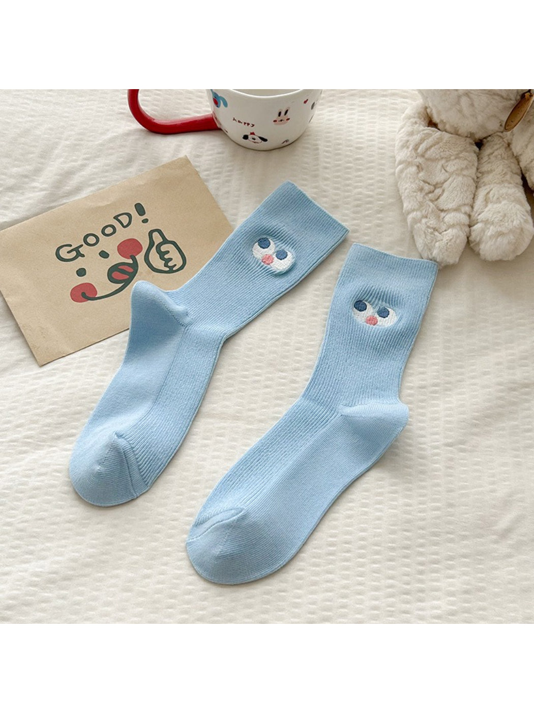 Rufia - Smiley Face Embroidered Crew Socks product image 4