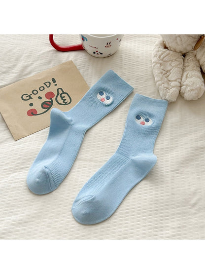 Rufia - Smiley Face Embroidered Crew Socks product image 4