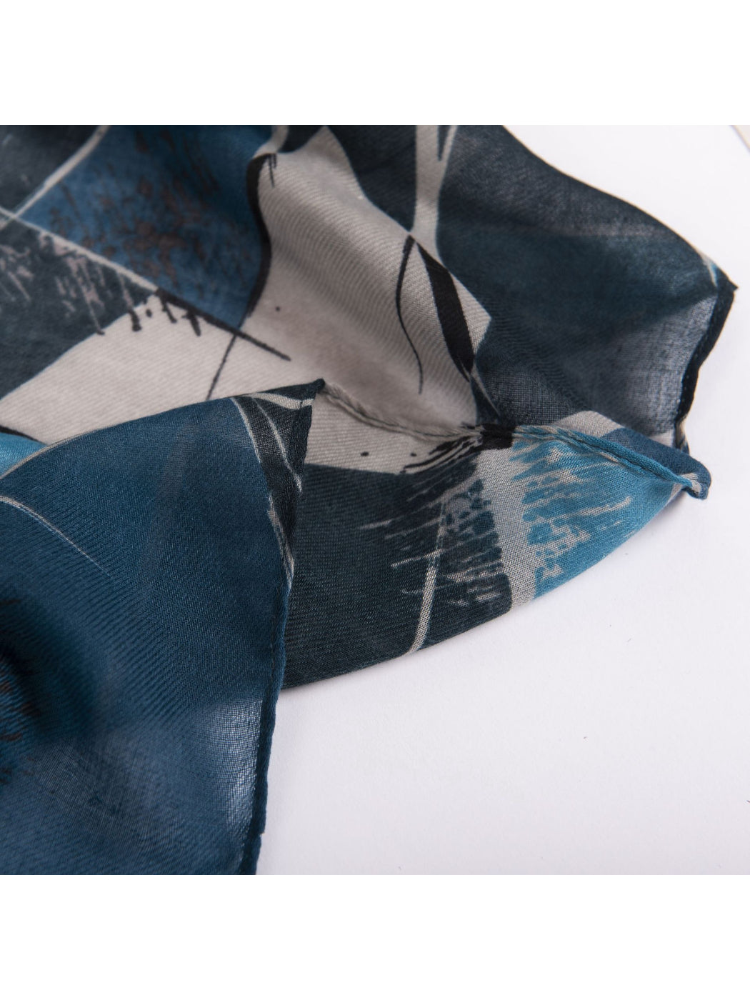 Scarvii - Abstract Blue Geometric Print Scarf