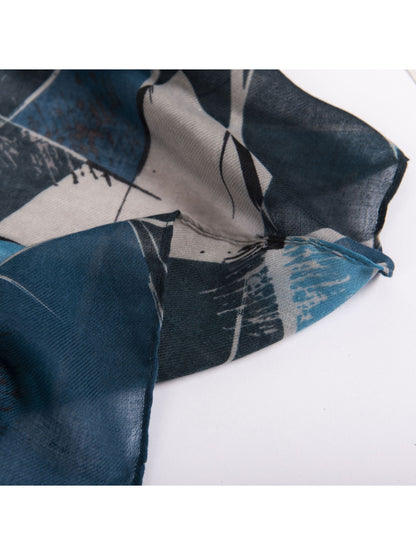 Scarvii - Abstract Blue Geometric Print Scarf