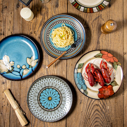 Ciro - Bohemian Style Ceramic Dinner Plate – 8 Inch
