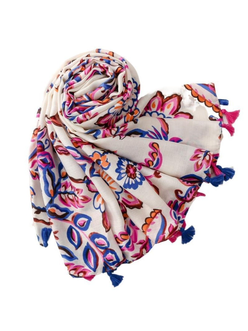Scarvii - Bold Floral Motif Detail Scarf