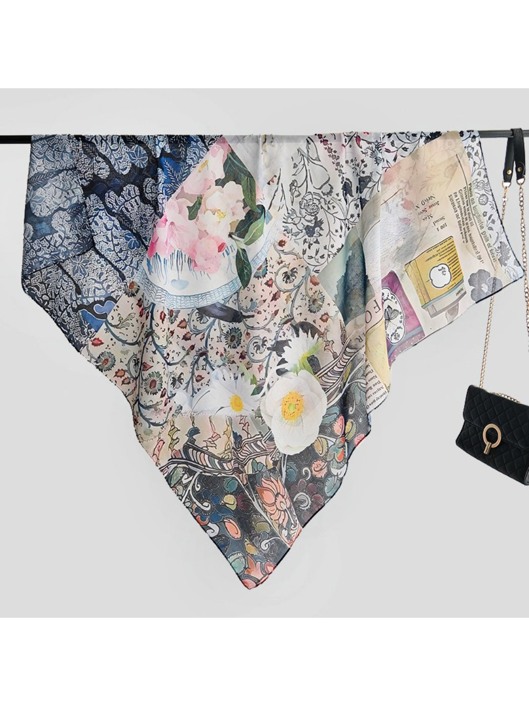 Scarvii Floral Collage Square Scarf