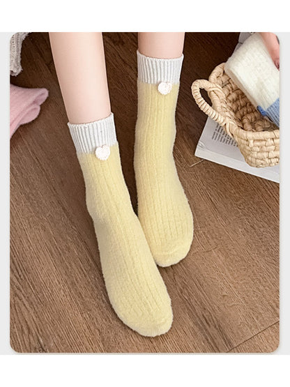 Rufia - Heart Detail Rib Crew Socks