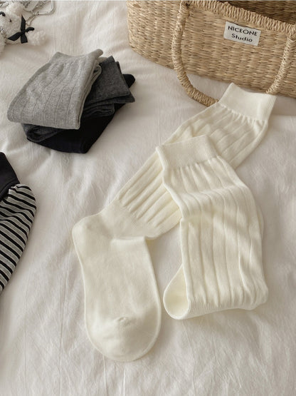 Rufia – Solid Color Long Slouch Socks