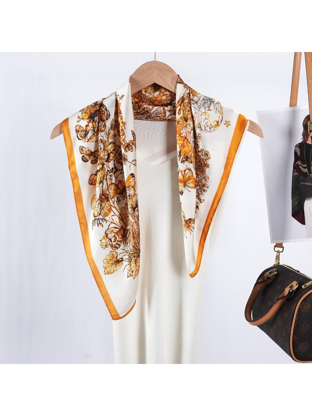 Scarvii - Butterfly Bloom Print Square Scarf