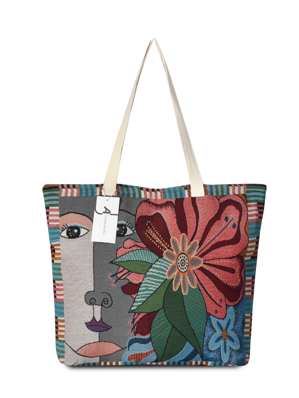 Cosbai - Large Capacity Embroidered Tote Bag