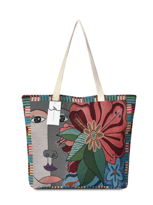 Cosbai - Large Capacity Embroidered Tote Bag