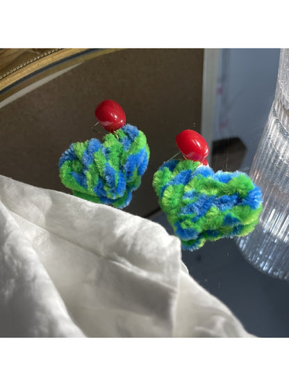 Earwish - Color Pop Pom Drop Earrings