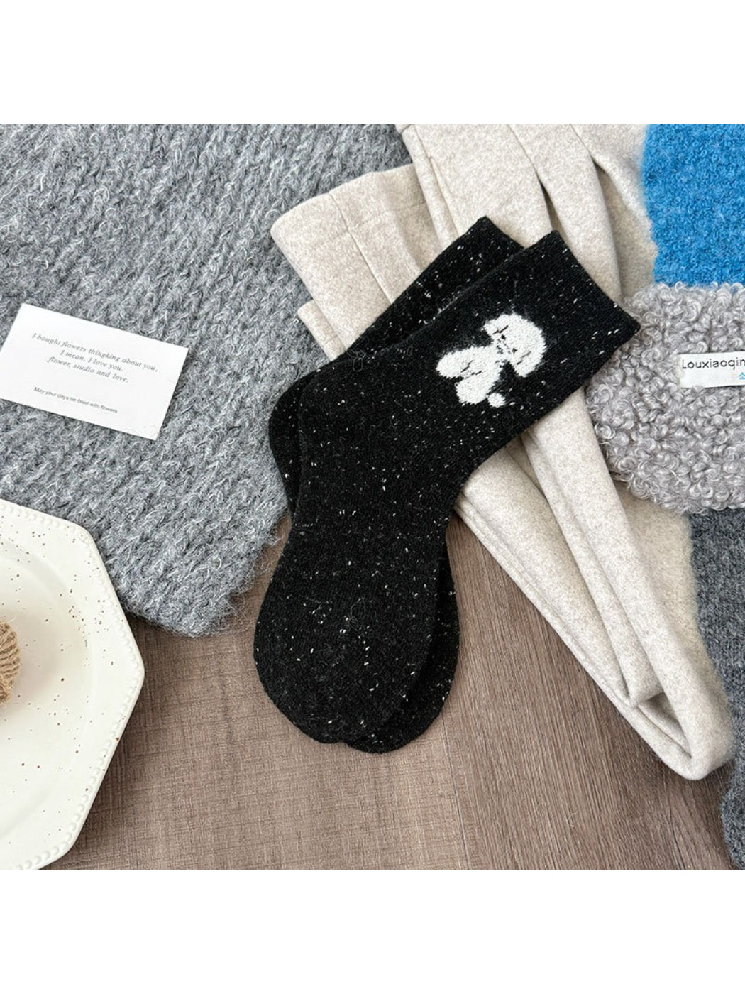 Rufia - Soft Dog Accent Crew Socks