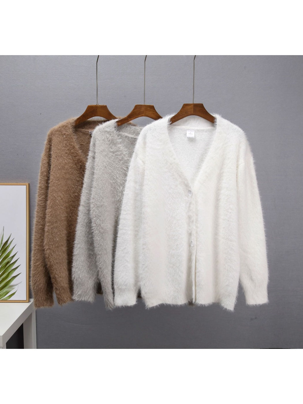 Crosa - Women's V-Neck Knit Cardigan Sweater Open Front Coat