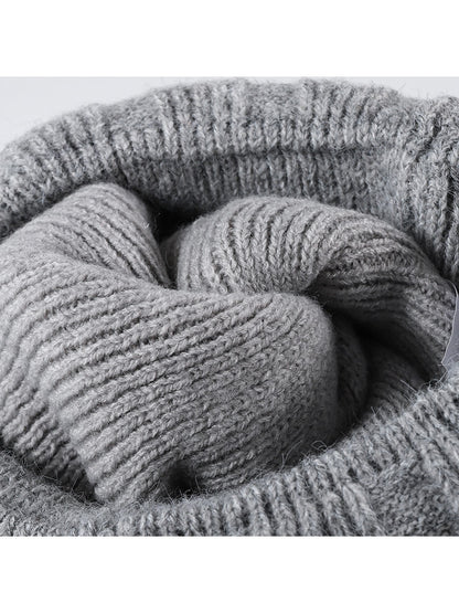 Haila - Round Crown Folded Cuff Knit Beanie
