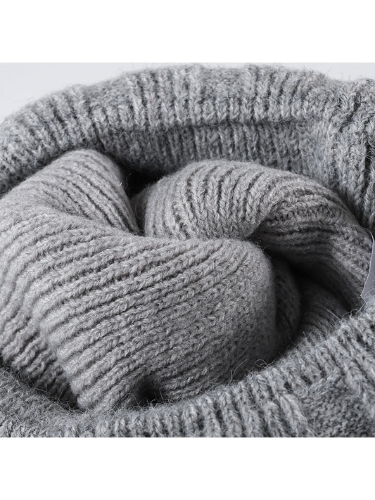 Haila - Round Crown Folded Cuff Knit Beanie