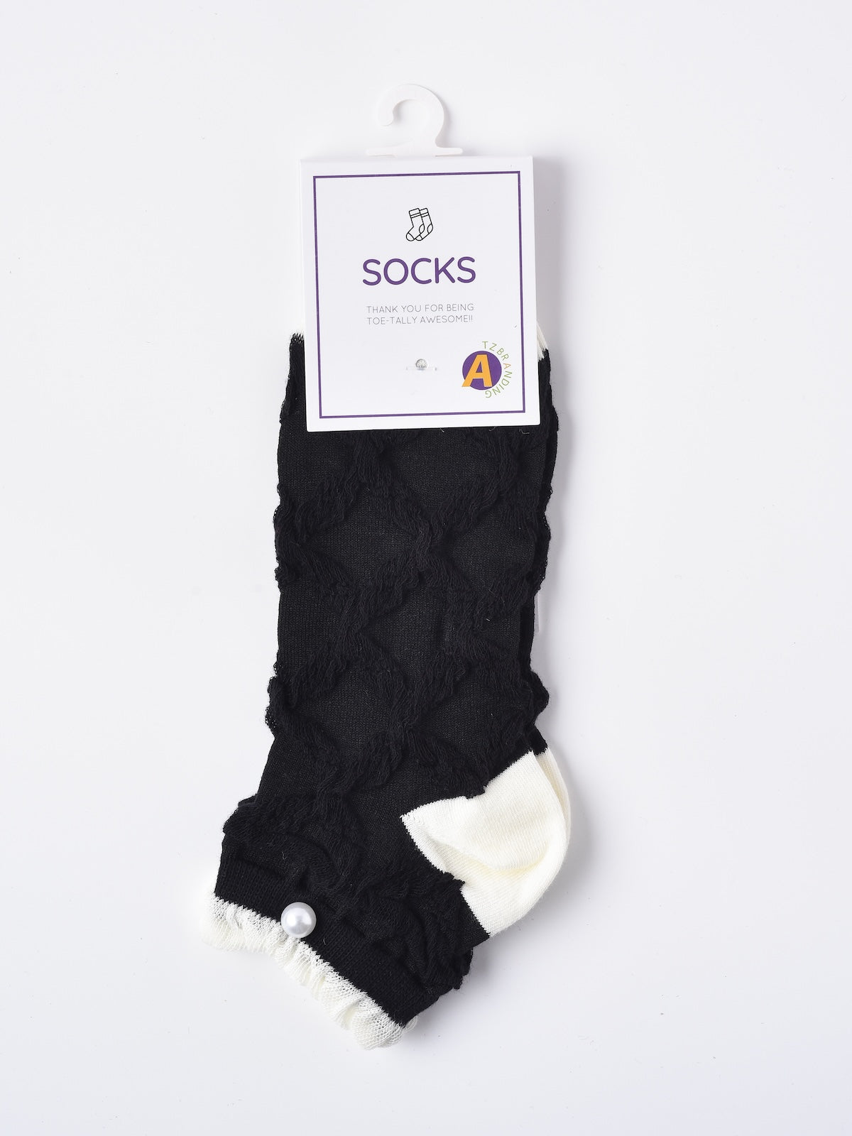 Rufia -  Ruffle Pearl Decorated Ankle Socks for Women, Summer - Friendly