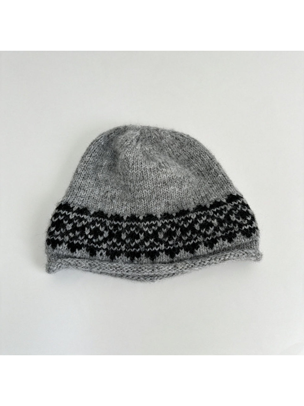 Haila - Fair Isle Border Rolled Brim Knit Beanie