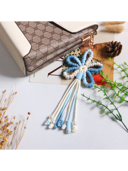 Koco Crochet Cherry Blossom Keychain with Tassel product shape