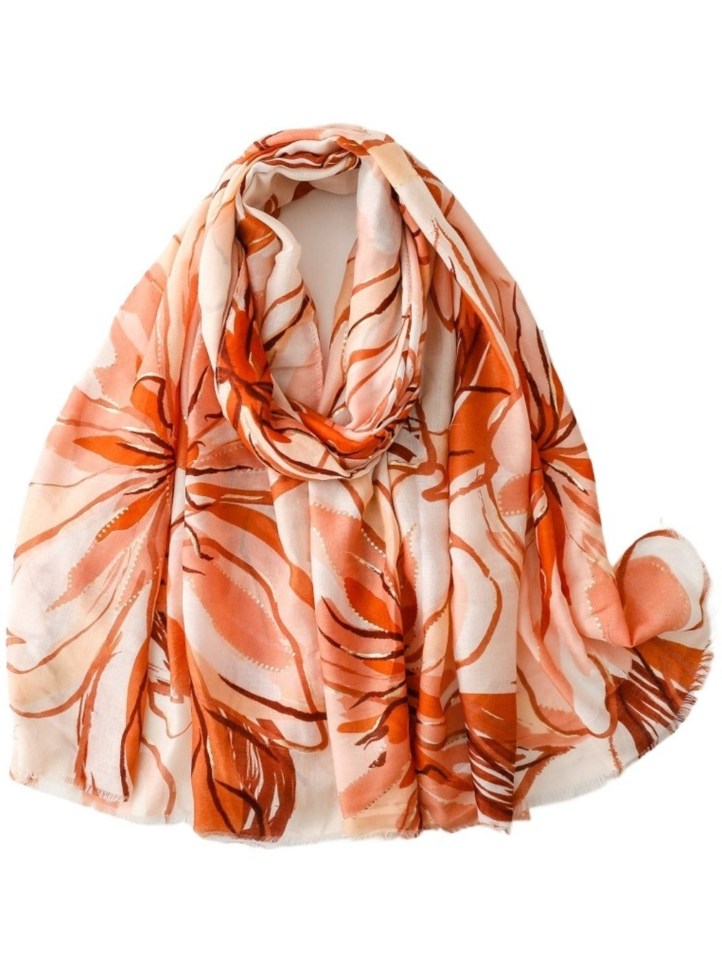 Scarvii - Elegant Orchid Floral Print Scarf