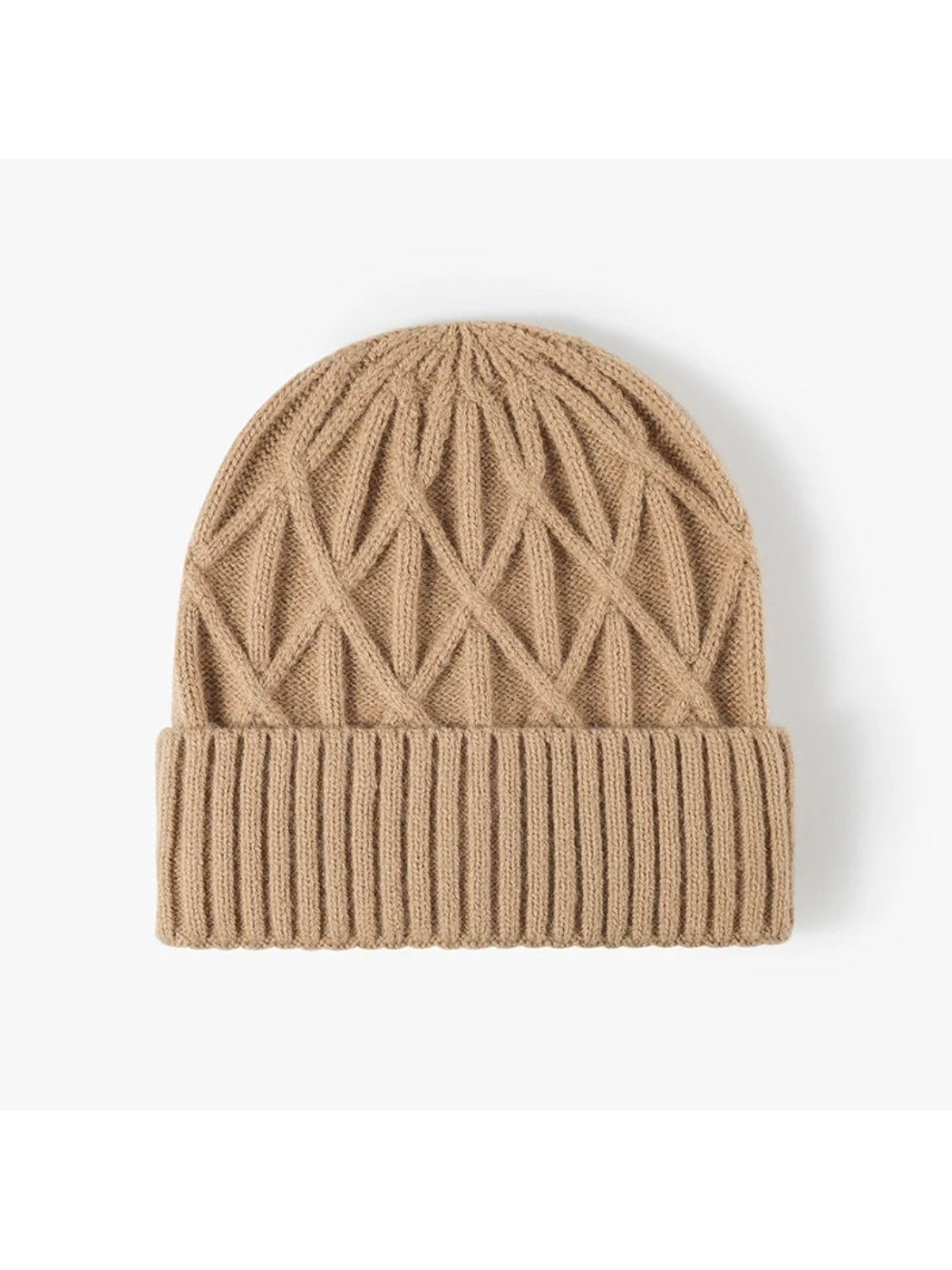 Haila - Chevron Textured Cuffed Knit Beanie