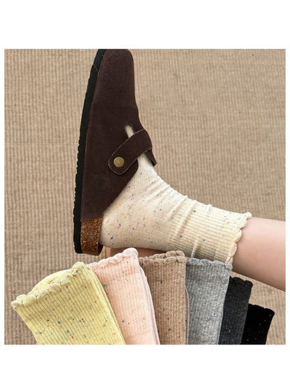 Rufia - Cute Ruffled Winter Socks with Colorful Starry Speckles
