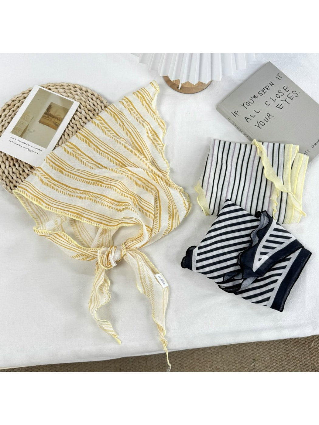 Scarvii - Stripe Print Triangle Bandana
