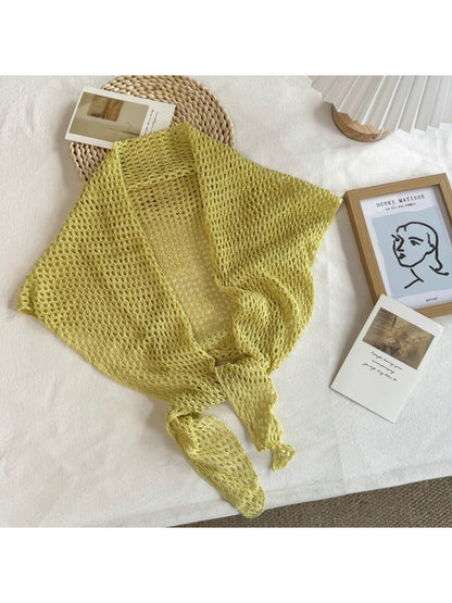 Scarvii - Openwork Knit Triangle Scarf
