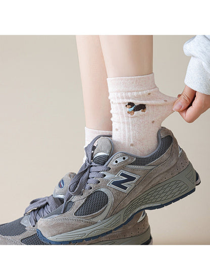 Rufia - Winter Mid-Calf Socks with Cartoon Animal Pattern