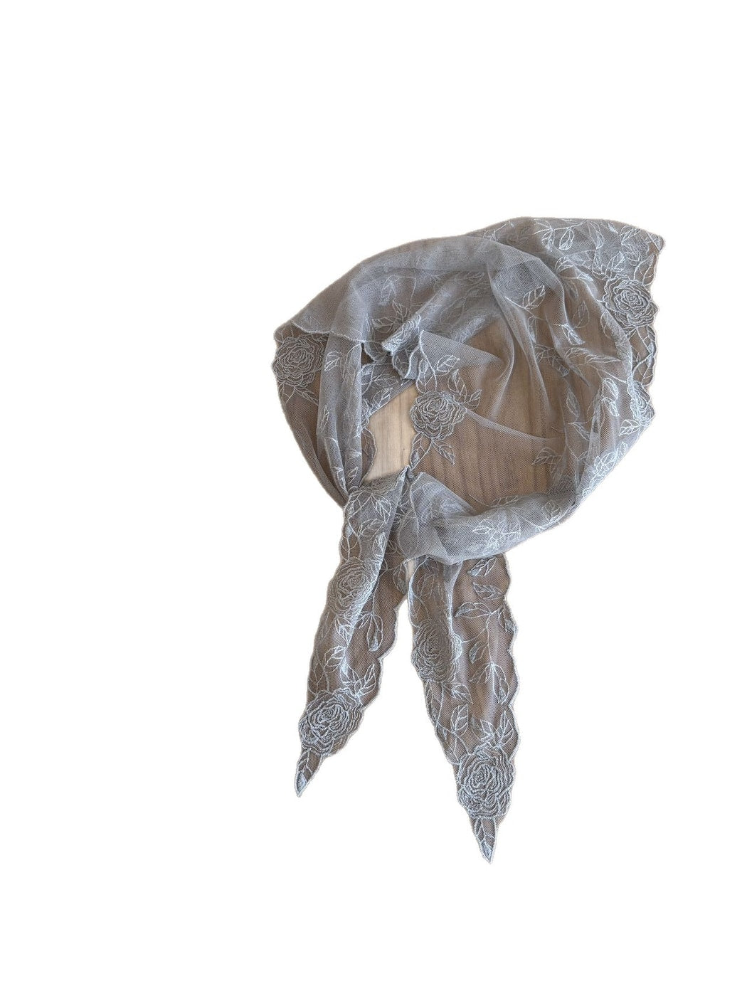Scarvii - Rose Floral Lace Triangle Scarf