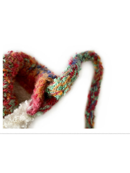 Haila - Bear Ear Knitted Beanie with Tie