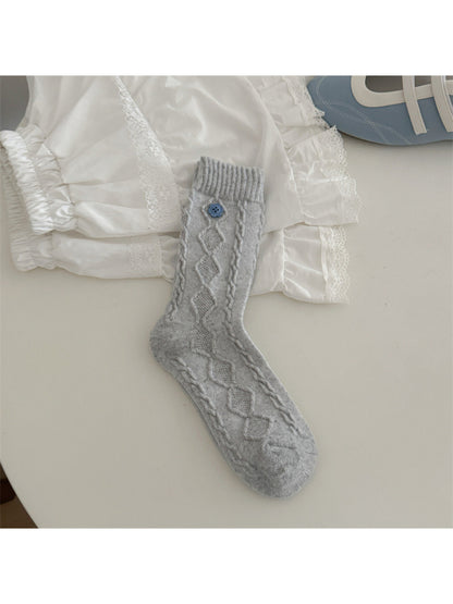 Rufia – Button Detail Textured Socks