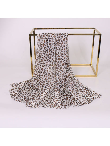 Scarvii - Spring Summer Leopard Print Lightweight Scarf