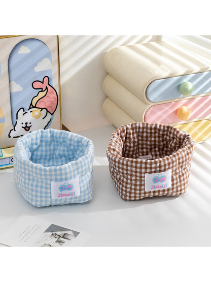 Cosbai - Modern Gingham Miscellaneous Storage Basket