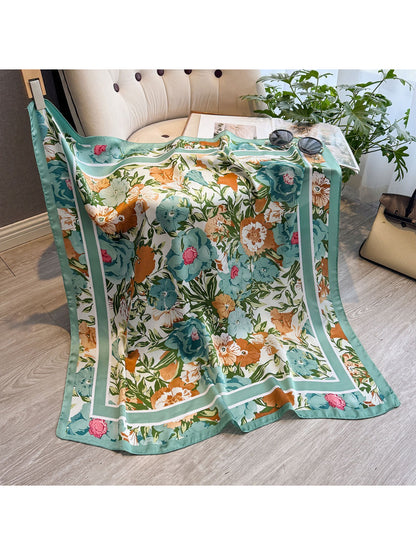 Scarvii - Botanical Floral Border Square Scarf