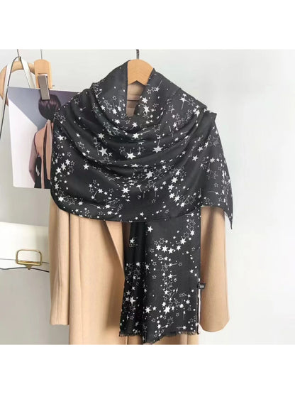 Scarvii - Star Print Draped  Scarf