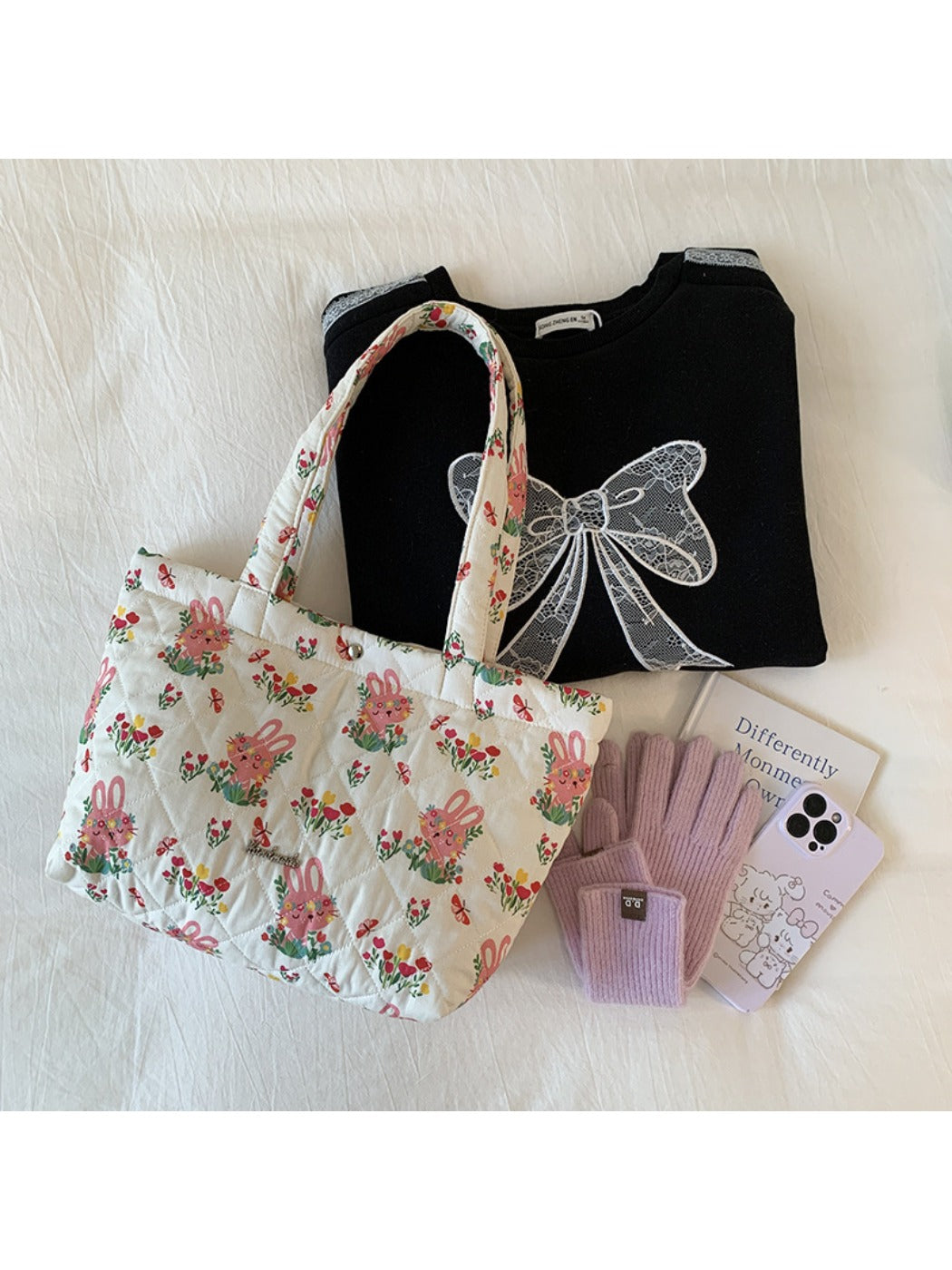 Cosbai - Tote Shoulder Bag with Cartoon Pattern