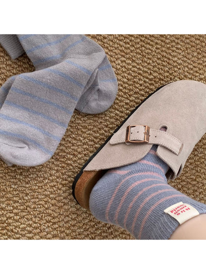 Rufia - Calm Tone Stripe Crew Socks