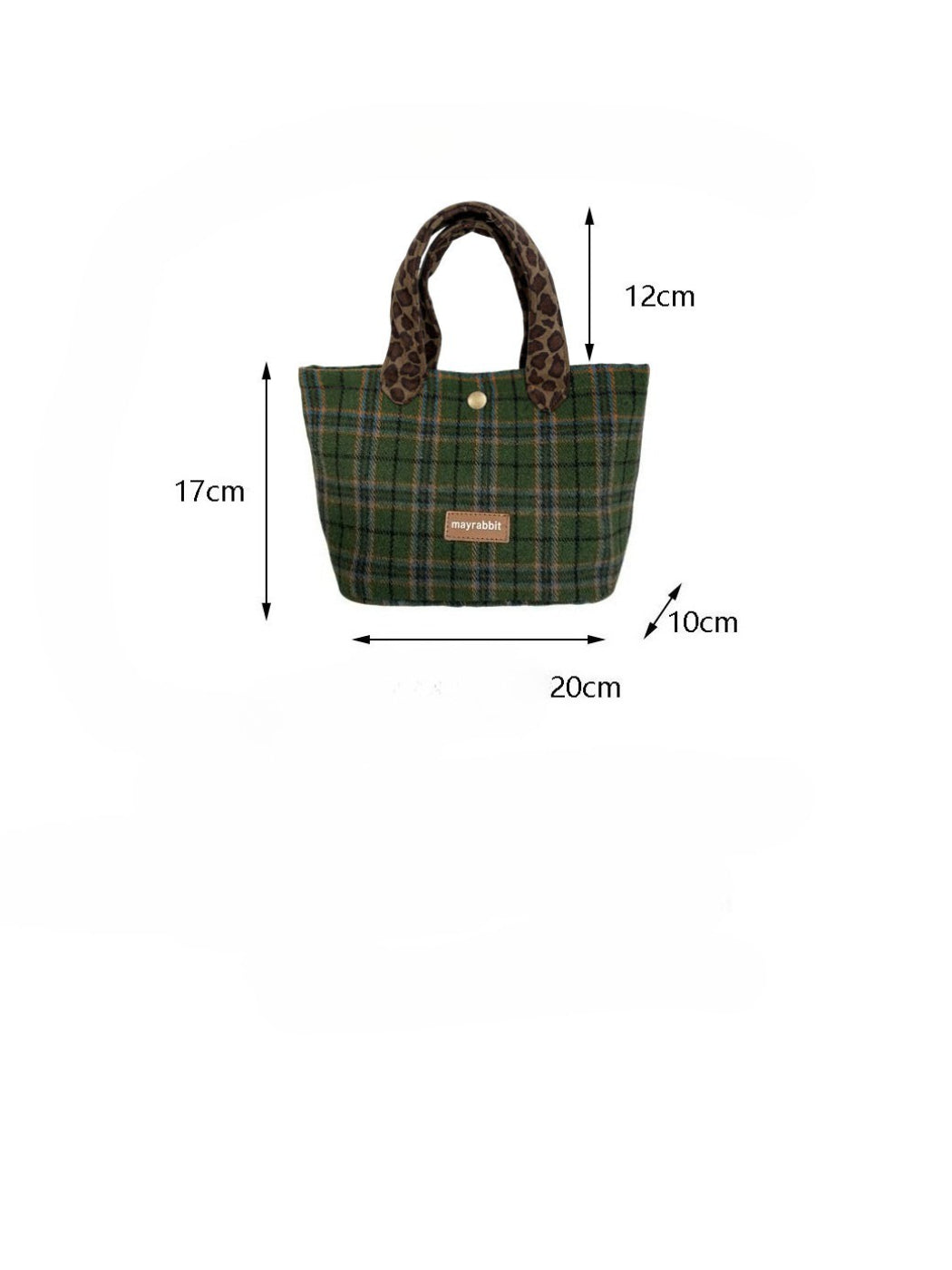 Cosbai - Cozy Plaid Small Everyday Tote