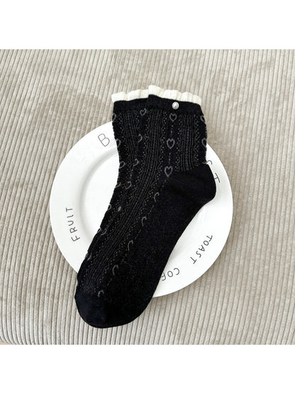 Rufia - Heart Knit Button Detail Crew Socks product image 7