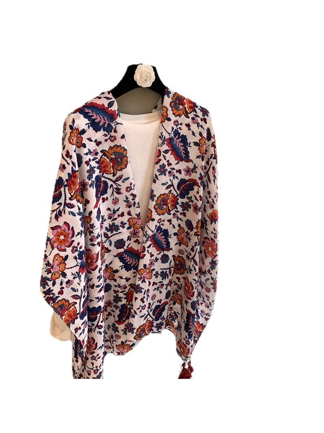 Scarvii - Floral Tassel Printed Everyday Shawl Scarf