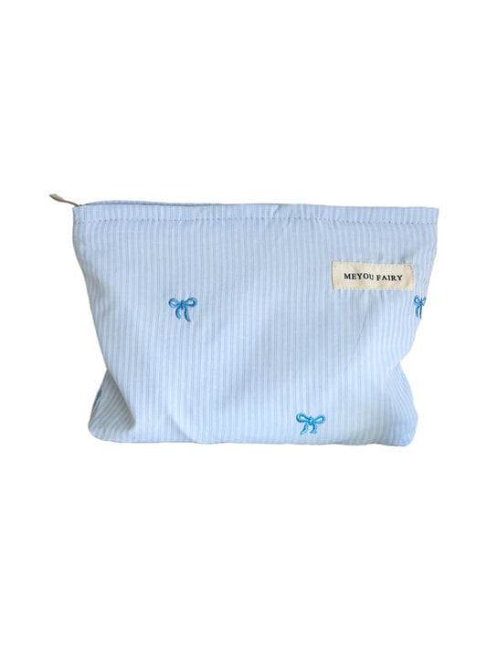Cosbai - Simple Makeup Pouch with Bow Print