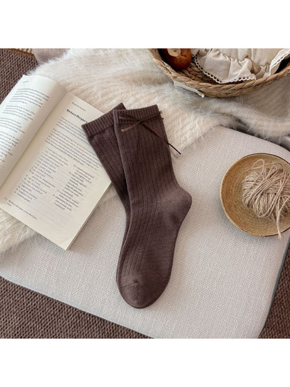 Rufia - Bow Detail Mixed Pattern Crew Socks