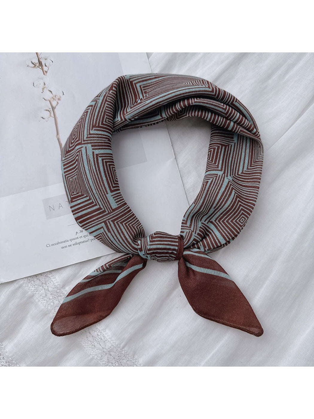 Scarvii - Geometric Print Lightweight Square Scarf